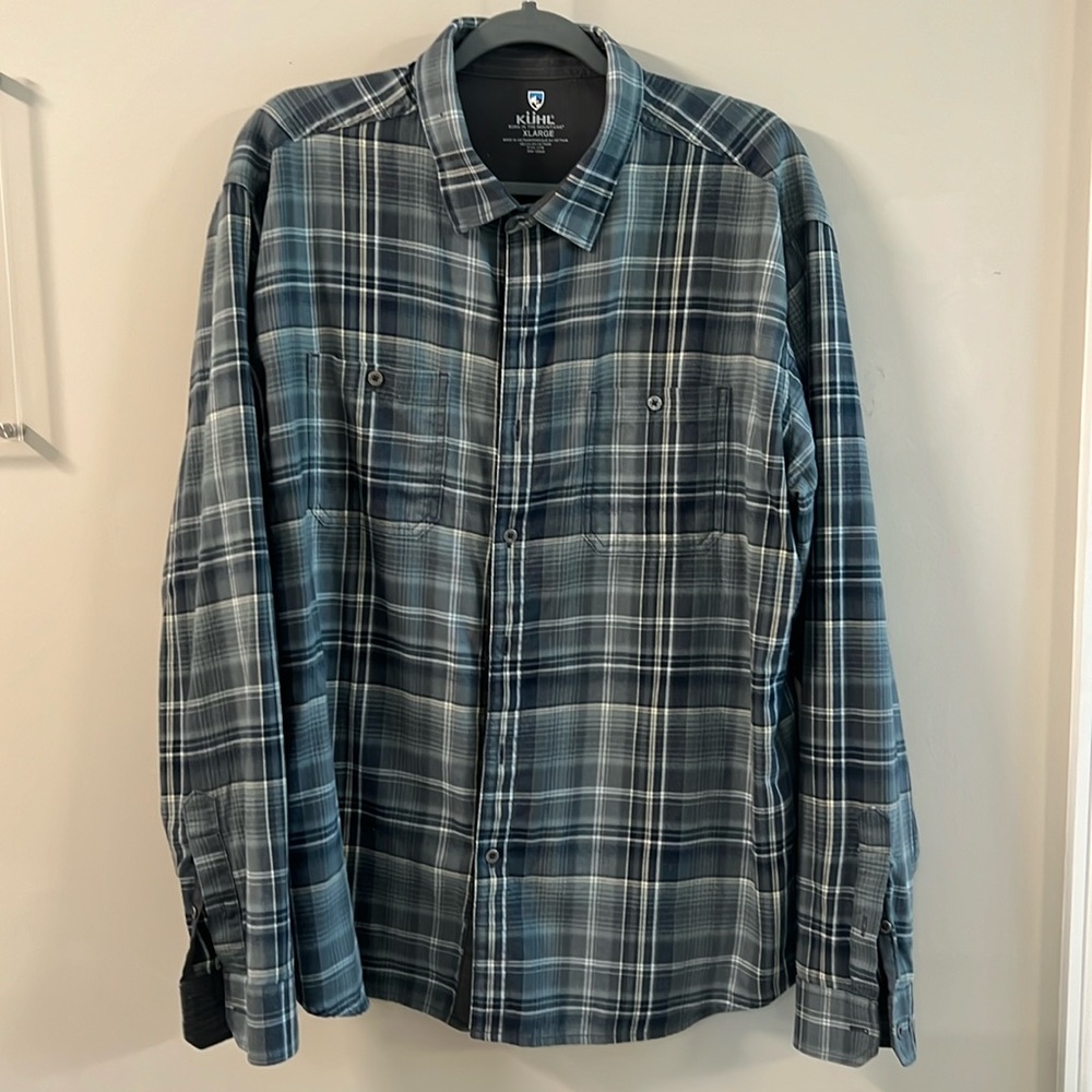KUHL men’s plaid button up, size XL